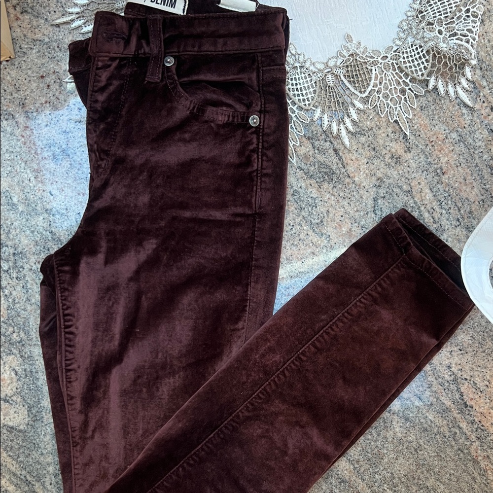 Lovers + Friends Velvet pants in Burgundy
